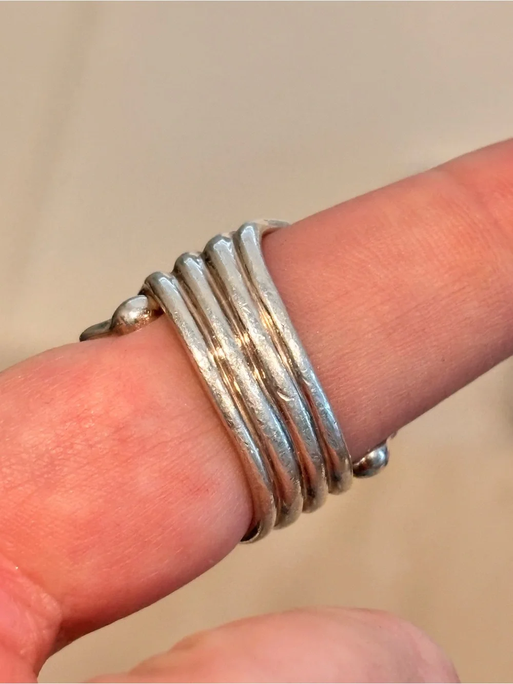 Vintage Designer 925 Sterling Silver Multi-Band Sculptural Ring - Size 6.5
